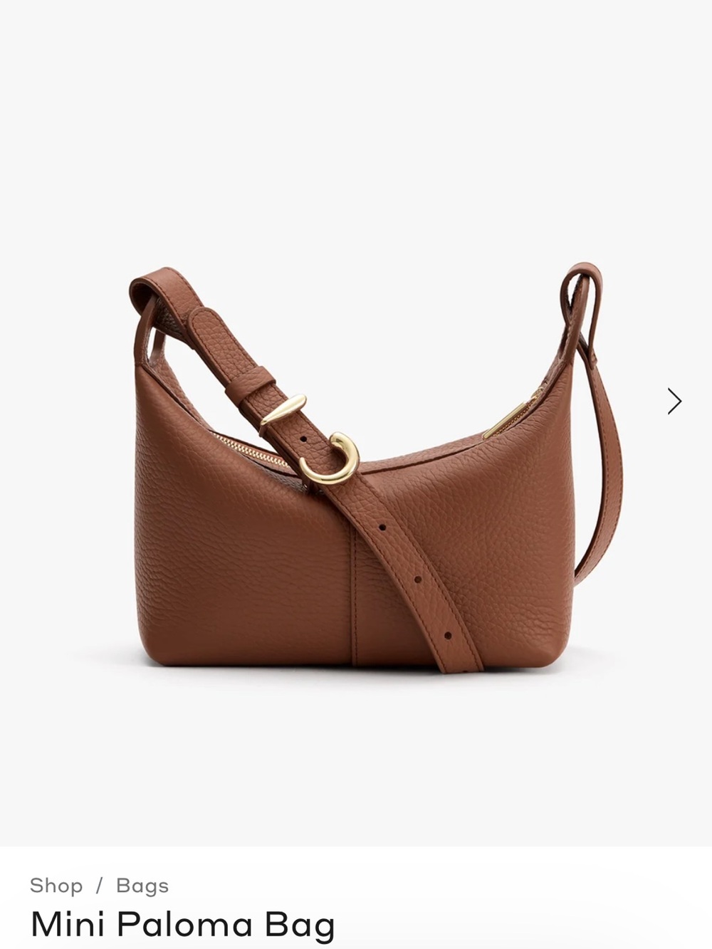 Cuyana Mini Paloma Brown Leather Crossbody Bag